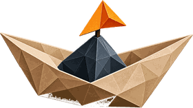 A folded paper boat
